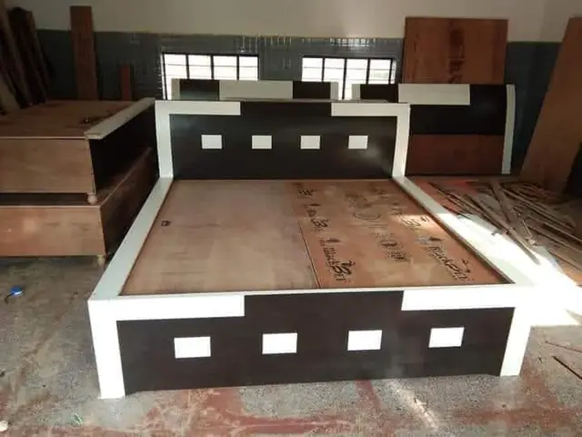 Bed in production at the workshop – Bed by Varnika Furnitures and Aluminium Works, Lucknow