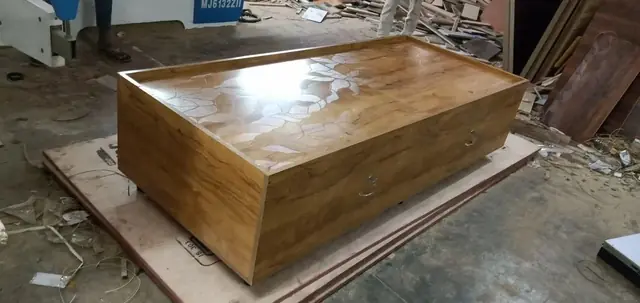 Solid wood bed box in the workshop – Bed by Varnika Furnitures and Aluminium Works, Lucknow