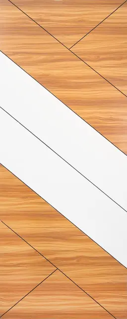 Diagonal two-tone laminate door design – Single Door Gate by Varnika Furnitures and Aluminium Works, Lucknow